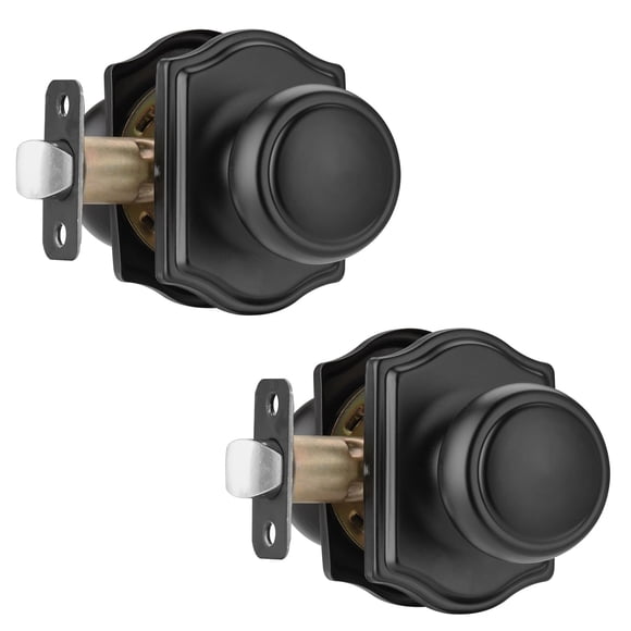 Perillas para puerta NCSEN Camelot, acabado negro mate, paquete de 2
