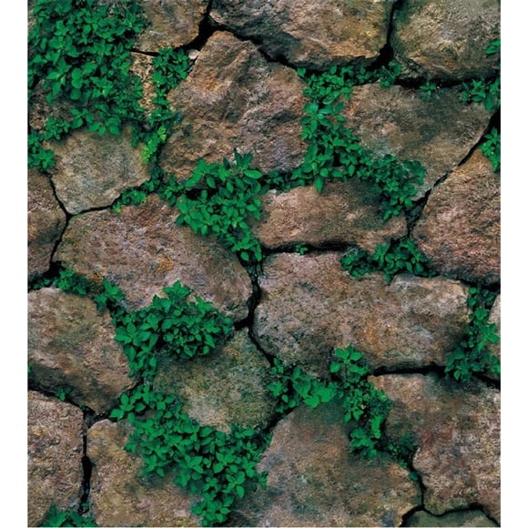 Papel pintado Yancorp, autoadhesivo, piedra, color verde ladrillo, 10 m²