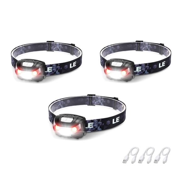 Faros delanteros EVER Lepro recargables, 3 paquetes de 150 lm