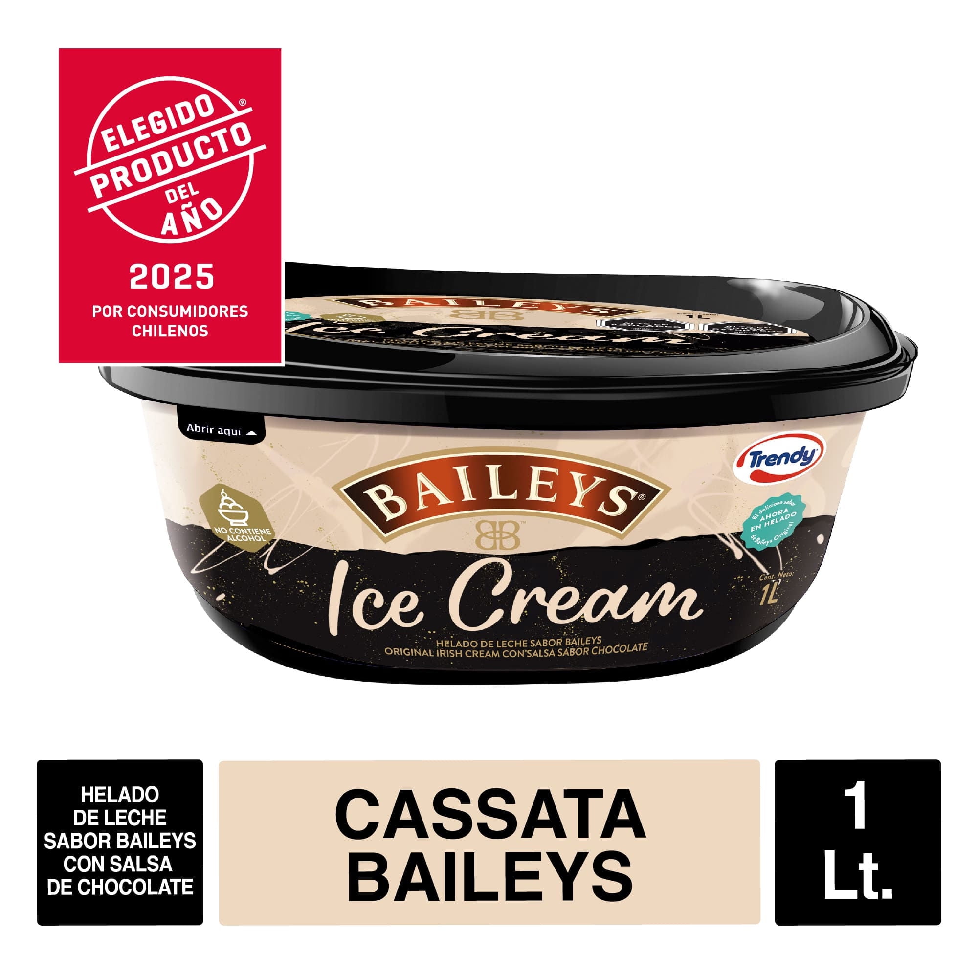 Helado De Leche Sabor Baileys Con Salsa De Chocolate Cassata 1 L Trendy