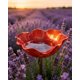 thumbnail image 4 of Estaca jardín flor metal hecha mano con baño abejas decoración exterior regalo polinizadores, 4 of 8