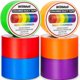 thumbnail image 1 of Cinta adhesiva WillMall Rainbow Bright de 5 cm x 18 m, resistente, paquete de 6, 1 of 8