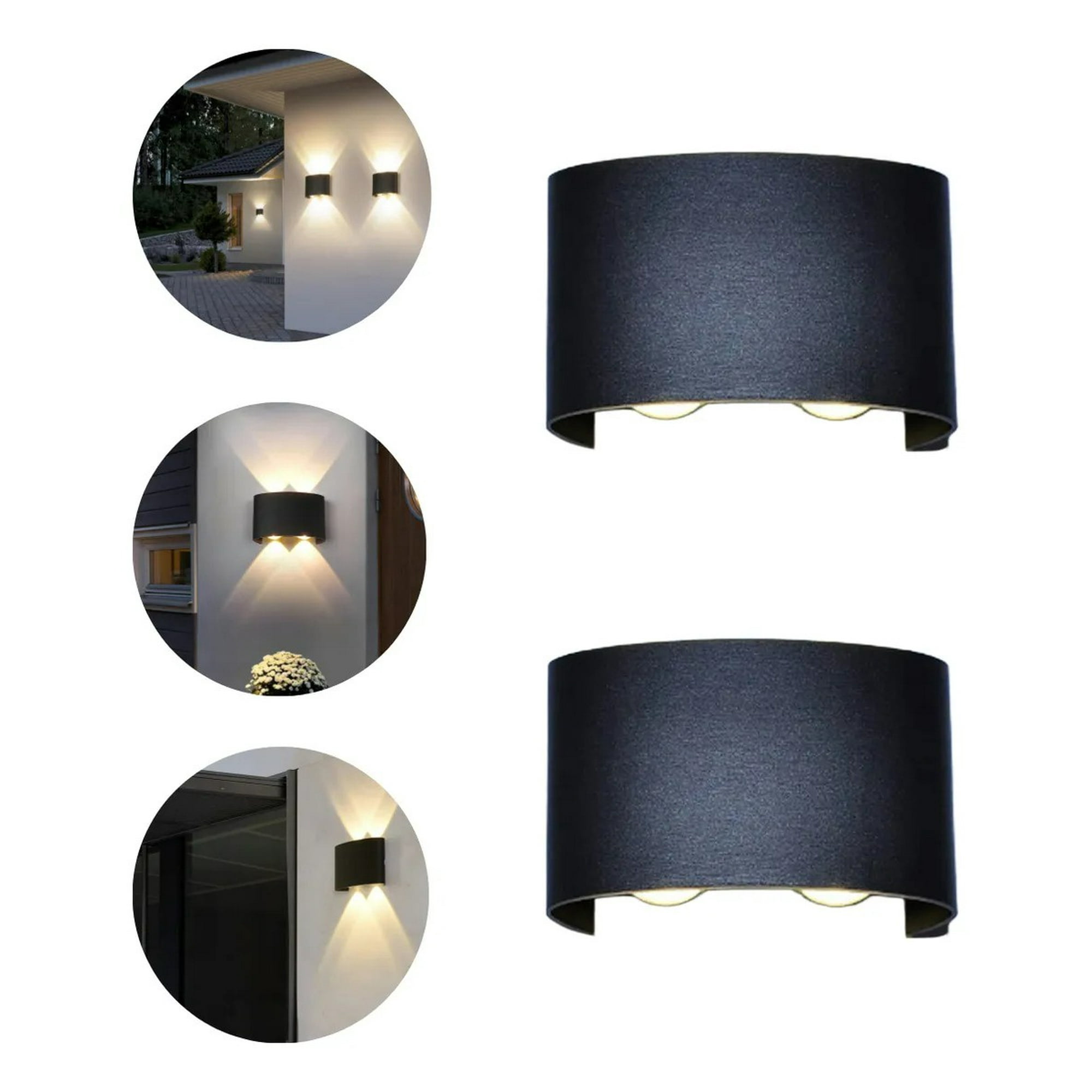 Genérica - Pack X2 Lampara Led Focos Exterior Pared 4w Luz Cálida 3500k