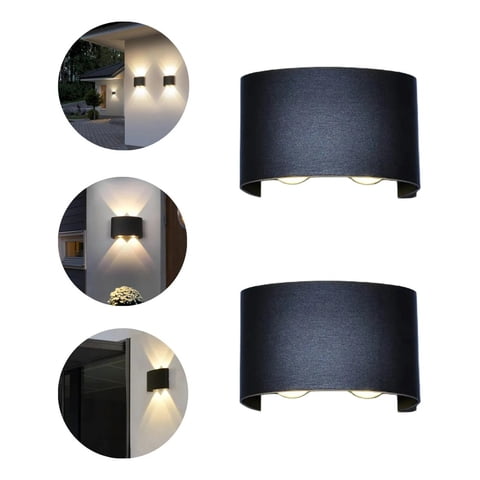 Genérica - Pack X2 Lampara Led Focos Exterior Pared 4W Luz Cálida 3500K