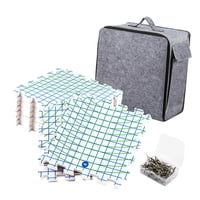 Magideal - Alfombrillas De Bloqueo Para Tejer Alfombrillas De Tejer Tablero De Espuma Tableros De Bloqueo Portátiles Extra Gruesos Hechos A Mano Con Rejillas Par Blanco