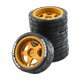 thumbnail image 3 of 4 Piezas RC Car Rubber Drift Tires 12mm Hub Para HPI 1/10 RC Drift Car Accs Naranja, 3 of 5