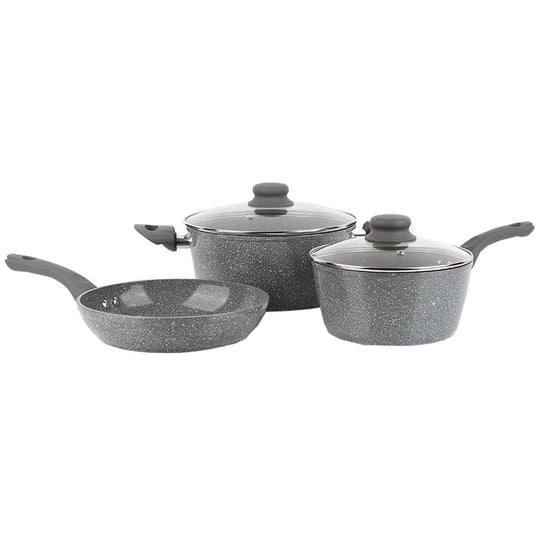 Batería De Cocina Con Revestimiento De Cerámica 5 Piezas Aluminio Forjado Marmoleado 1 Un Mainstays
