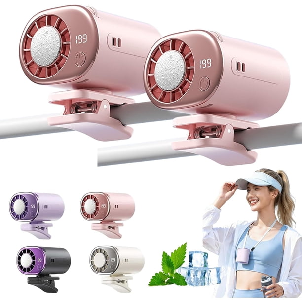 Ventilador clip coche LED 199 velocidades USB recargable refrigeración personal oficina