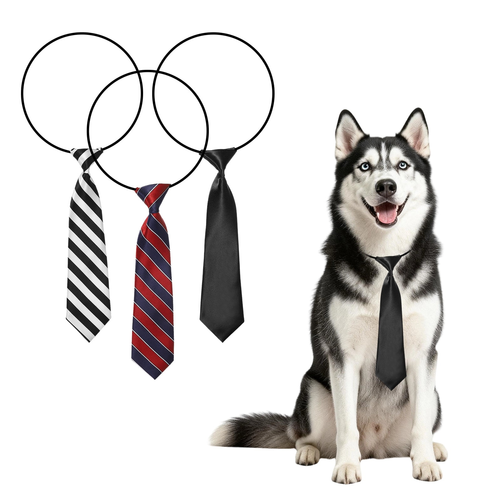 Uxcell Collar de Perro Corbatas de Aseo, Corbatas de Cuello de Perro a Granel Accesorios de Aseo de Collar de Lazo para Mascotas (3 Piezas, Poliéster, 3 Colores)