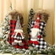 thumbnail image 2 of 2 medias navideñas de 48 x 28 cm, diseño de búfalo a cuadros, con diseño de gnomo sueco y Papá Noel, para colgar en la chimenea, bolsas de regalo para dulces, decoración para fiestas, color negro y ro, 2 of 7