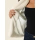 thumbnail image 5 of Abrigo corto de piel sintética para mujer, moda de invierno, chaqueta abierta, solapa con muesca, manga larga, abrigo esponjoso, L Beige, 5 of 6