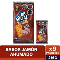 Galletas Saladas Sabor Jamón Ahumado 216 G Club Social