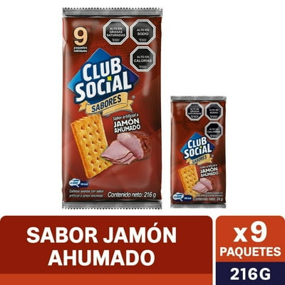 Galletas Saladas Sabor Jamón Ahumado 216 G Club Social