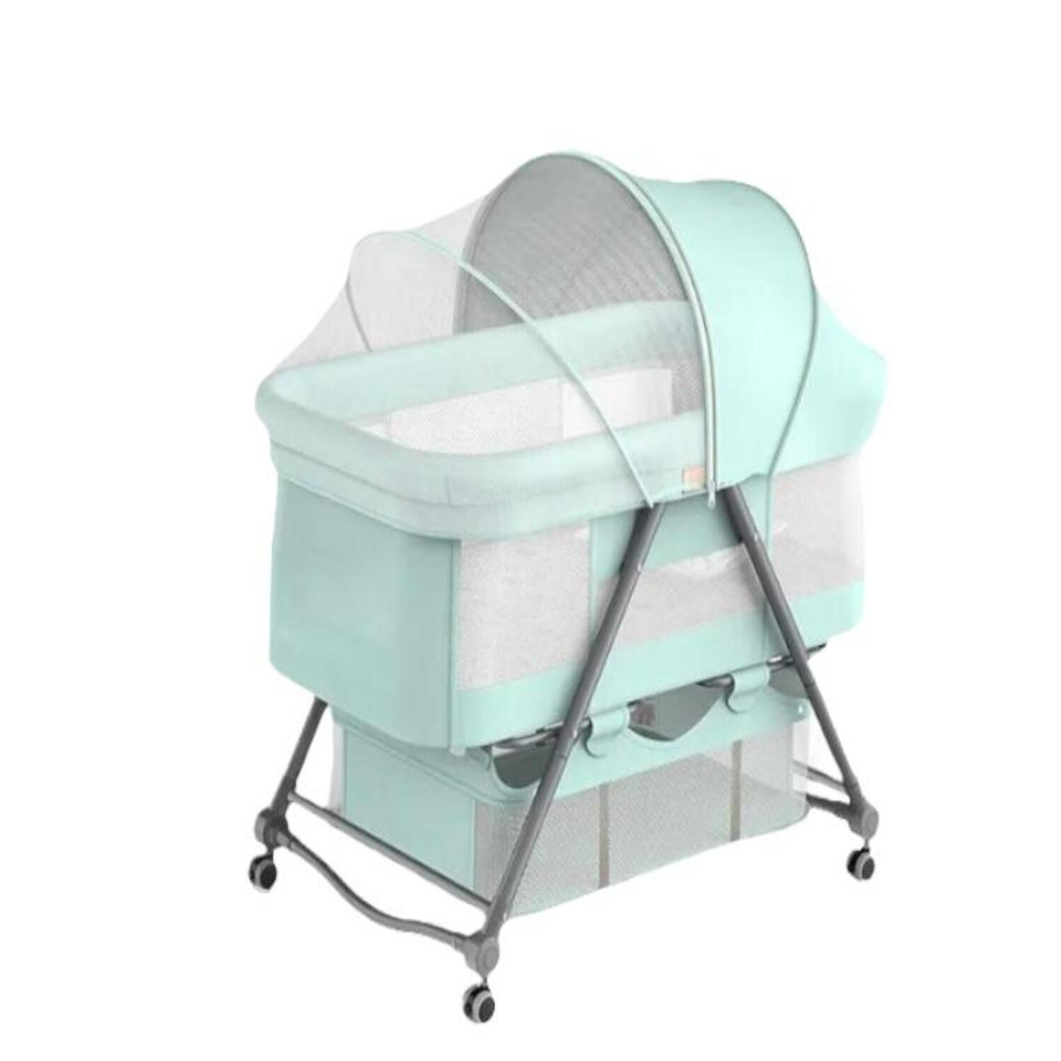 Cuna Bebé Con Accesorios Verde Lubabycas