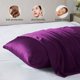 thumbnail image 5 of Funda de almohada Casbrove Mulberry Silk Queen con cremallera morada, 5 of 7