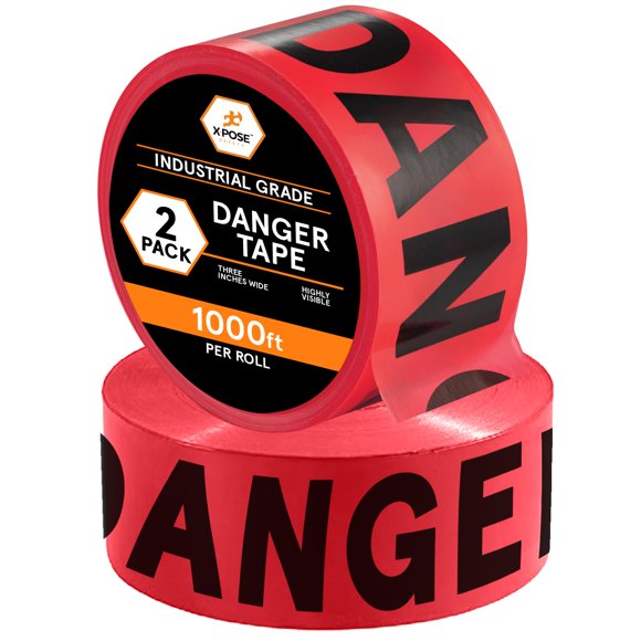 Cinta adhesiva Barricade Xpose Safety Red Danger de 3 cm x 305 m (2 rollos)