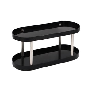 Magideal - Estante De Almacenamiento Para Baño De 2 Niveles, Organizador De Maquillaje, Soporte Para Cosméticos, Bandeja De Tocador, Estante Caddy De Para , Negro