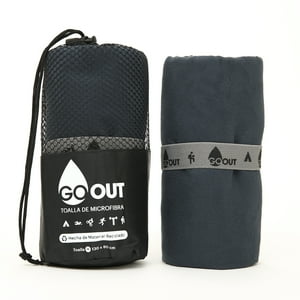 Go Out Toallas Microfibra - Toalla De Microfibra 100% Material Reciclado, Tamaño M Negro