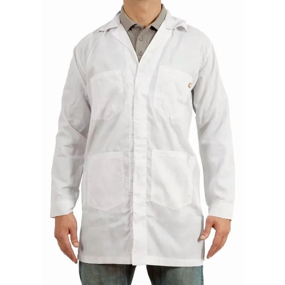 Cotona Poplin Blanca Delantal Laboratorio Bata. Talla XXXL