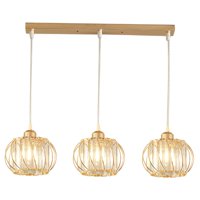 Magideal - Iluminación Colgante De 3 Luces Iluminación Colgante De Techo De Cristal Dorado Moderno, Lámpara Colgante Ajustable Para Isla De Cocina, Comedor, Dorm Base De La Tira