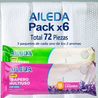 Aileda Trapero Humedo - 12 - Unidad Paquete De 6 Bolsas （3 Lavanda + 3 Limón）- 40 Cm - 60 Cm Fragancia De Lavanda ，Limón Trapero Multiuso