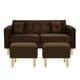 thumbnail image 1 of Sofa New Retro 3C + 2 Pouf Felpa 05 Chocolate, 1 of 6
