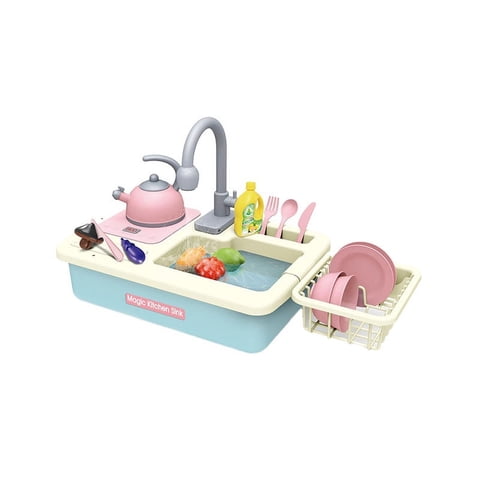 Babyluna - Lavaplatos Magic Kitchen Cocina, Juego 20 Piezas Celeste