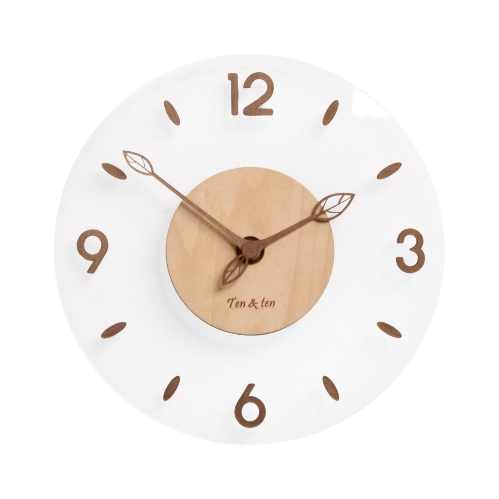 Bothyi - Reloj De Pared Acrílico De Madera, Relojes Redondos Decorativos Silenciosos Para Decoración De Tiendas, 12 Pulgadas