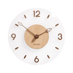 Bothyi - Reloj De Pared Acrílico De Madera, Relojes Redondos Decorativos Silenciosos Para Decoración De Tiendas, 12 Pulgadas
