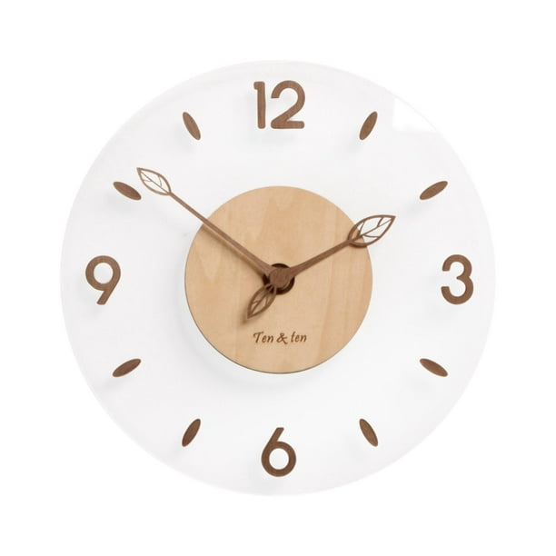 Reloj De Pared Acrílico De Madera, Relojes Redondos Decorativos Silenciosos Para Decoración De Tiendas, 12 Pulgadas