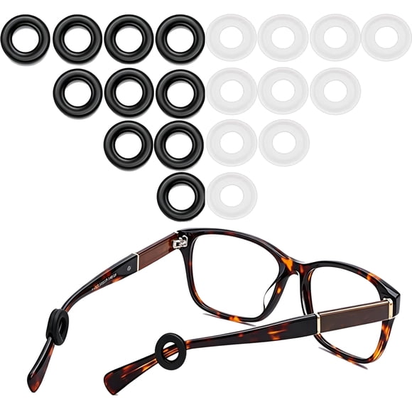 Soporte antideslizante para gafas MOLDERP, 12 pares (negro y transparente)