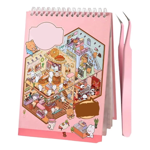 Libro Pegatinas Escenas Miniatura Stickers 3d Dibujo 49p