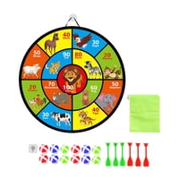 Ioensy - Tablero De Dardos De Doble Cara Para Niños Juego De Lanzamiento De Discos De Dardos Con Tema De Animales De 29 Pulgadas Animal