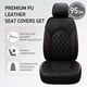 thumbnail image 5 of Fundas para asientos de coche CAROMOP Luxury, juego frontal de piel sintética, negro/rojo, 5 of 7