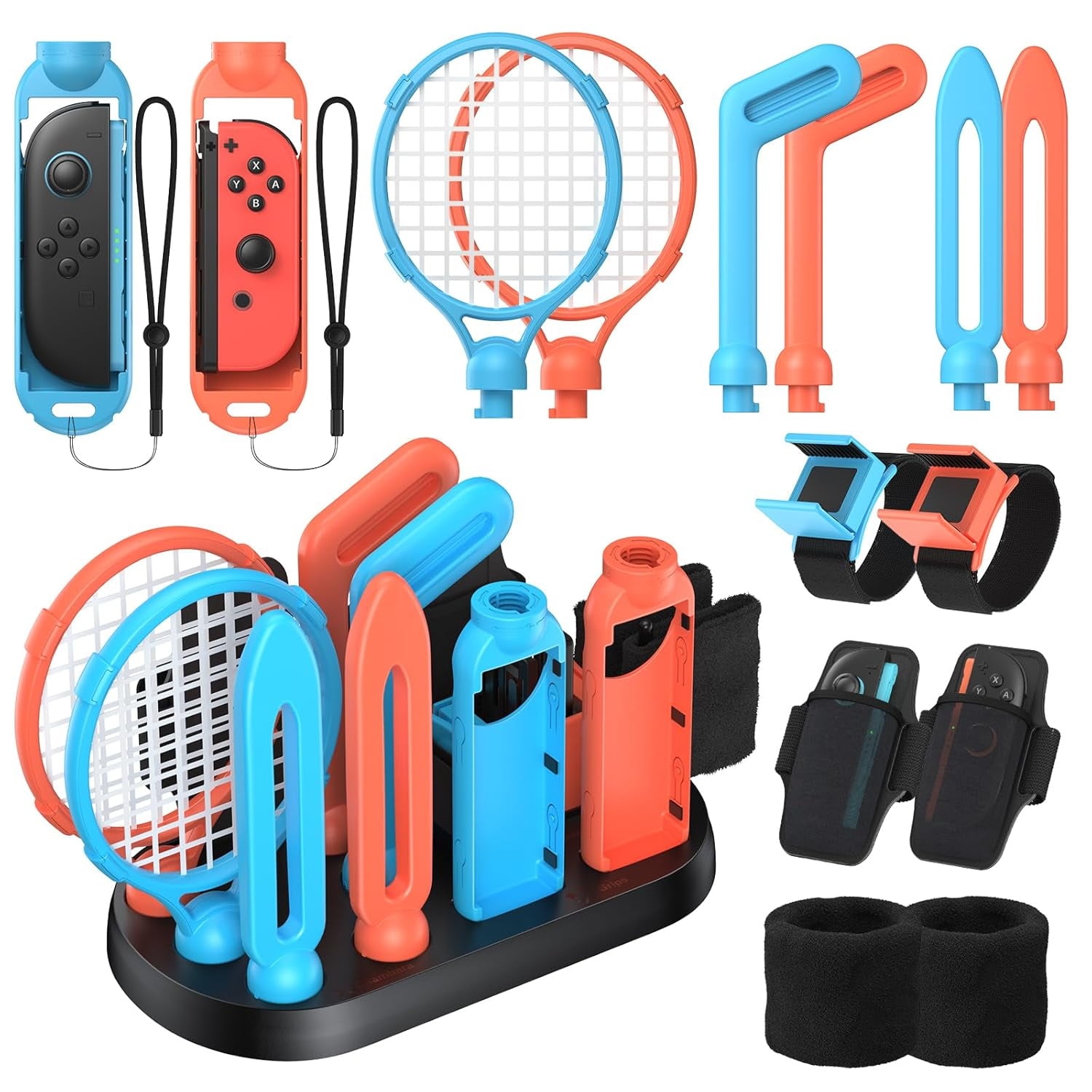 Genérico - Paquete De Accesorios Para Deportes Compatible Con Nintendo Switch 2 Controladores L/r, Estación De Almacenamiento Y Organizador Para Agarre Joy-con
