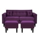 thumbnail image 1 of Sofa New Retro 3c + 2 Pouf Felpa 00 Morado, 1 of 6