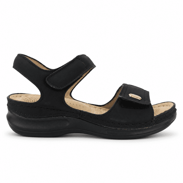 Sandalia Chalada Mujer Kon-15 Negro Comfort