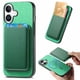 thumbnail image 2 of Funda de Cuero Magnética con Tarjetero para iPhone 16 Cubierta Delgada Verde, 2 of 5