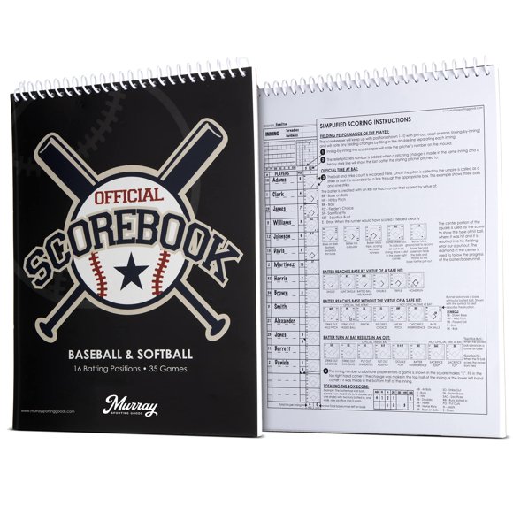 Libro de anotación Murray Sporting Goods para béisbol y sóftbol, 35 partidos