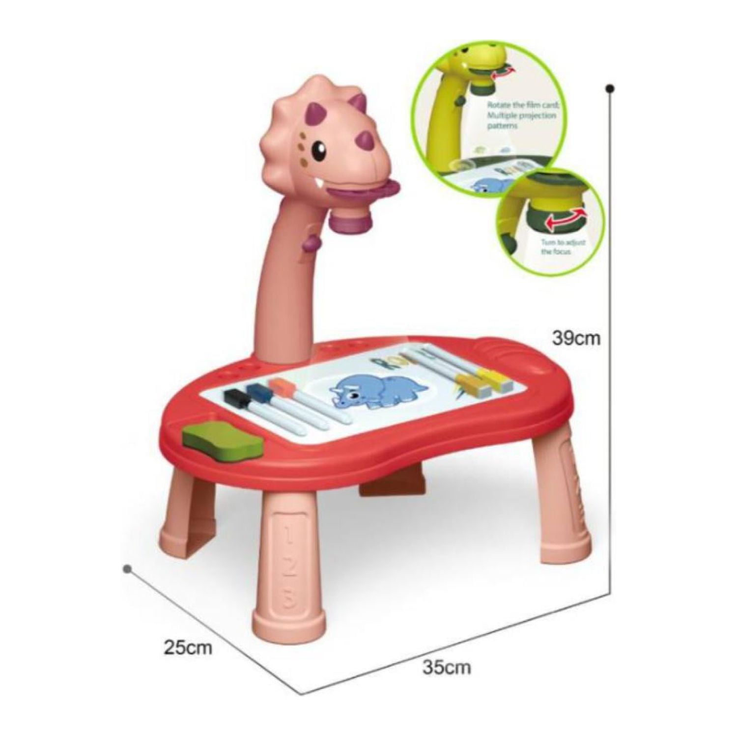 Total Upgrate - Juguete Mesa De Dibujo Proyector Led Infantil Rosado