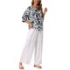 thumbnail image 2 of INSPIRE CHIC Estilo Blusa Floral Bohemia para Mujer Cuello en V Manga 3/4 Túnica Top S Negro, 2 of 6