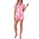 thumbnail image 2 of INSPIRE CHIC Conjuntos de Pijama para Mujer de Mangas Cortas con Lindo Estampado de Lazo, Suaves y Cómodos, Camisas con Botones y Pantalones Cortos 2 Piezas L Rosa Brillante, 2 of 5