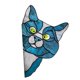 thumbnail image 4 of Gato Que Mira A Escondidas Vitral Suncatcher Amante Regalo Vitral Colgante Azul, 4 of 5