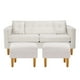 thumbnail image 1 of Sofa New Retro 3c + 2 Pouf Felpa 04 Crudo, 1 of 5
