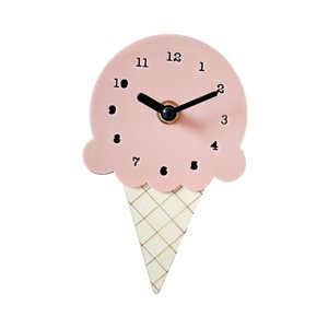 Magideal - Mini Reloj De Pared, Reloj Colgante De Helado, Decoración Nórdica Para El Hogar De Dibujos Animados, Reloj Silencioso, Reloj De Dormitorio, Decoración Rosa