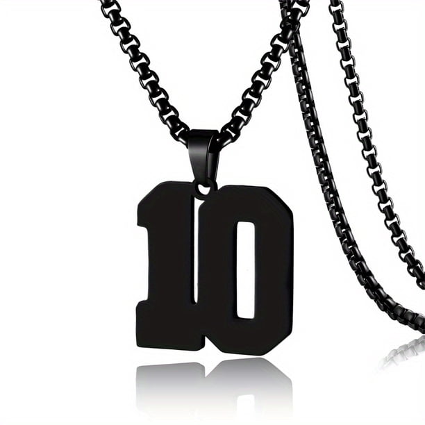 1pc Stylish Stainless Steel Men's Athletes Number Pendant Necklace - Perfect for Baseball, Basketball, and Football Teams - Long Chain Necklace with Sports Number - Ideal Gift for Boys