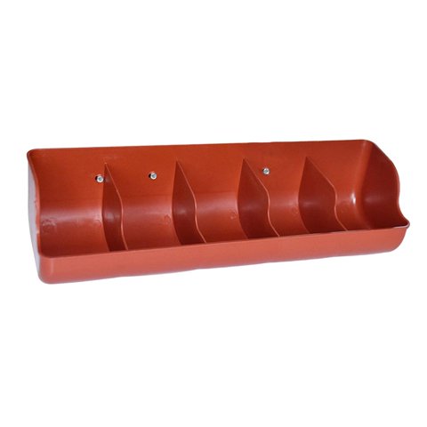 Ioensy - Comedero Para Lechones, Comedero Para Cría De Aves De Corral, Accesorios Para Cría De Animales, 5 Ranuras, Rojo