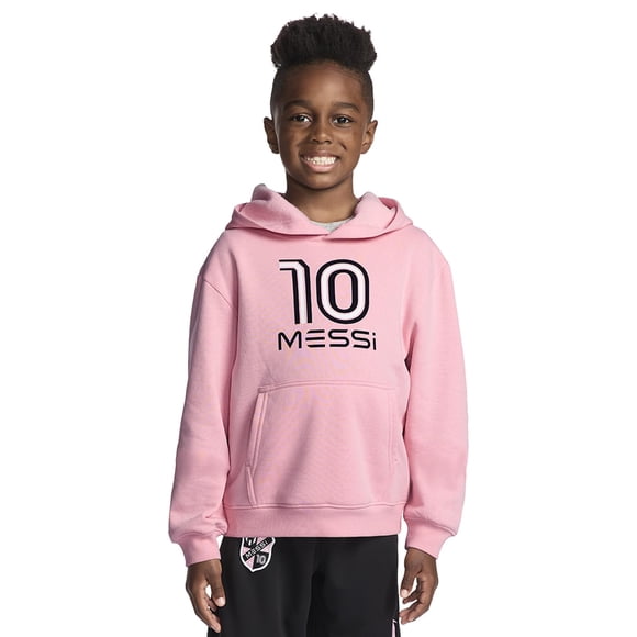 Sudadera con capucha Messi para niño, número 10, fleece, rosa caramelo, 14-16