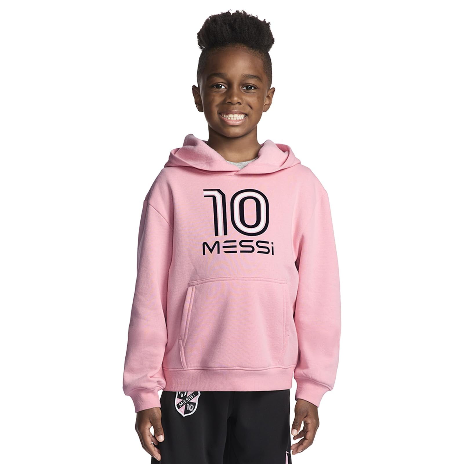 Sudadera Con Capucha Messi Para Niño, Manga Larga, Polar, Rosa Candy, Talla 4