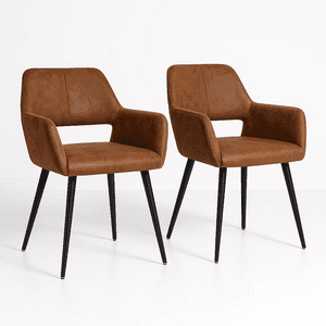 Klik Muebles - Pack De 2 Butacas Burgos Ecocuero Vintage Café Oscuro